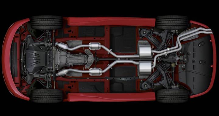 система выпуска автомобиля - вид снизу